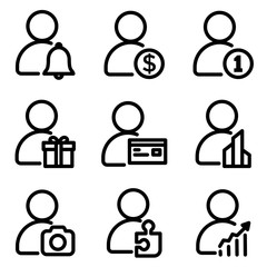  Set of User icon. symbol of business people with trendy flat style icon for web site design, logo, app, UI isolated on white background. vector illustration eps 10