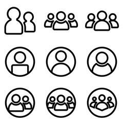  Set of User icon. symbol of business people with trendy flat style icon for web site design, logo, app, UI isolated on white background. vector illustration eps 10