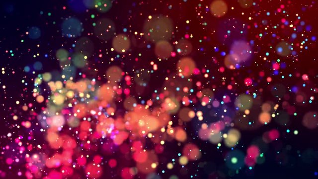 glitter magic multicolor particles fly and glow in viscous liquid with amazing shining bokeh for fantastic festive background in 4k. Close-up shot with luma matte as alpha channel. 3d render