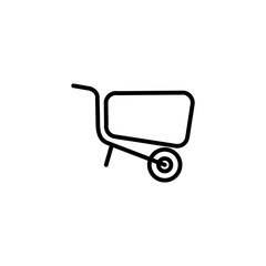 Isolated construction wheelbarrow icon line vector design