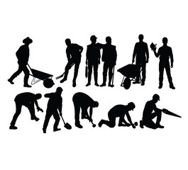Various Types of Silhouettes for Working People, art vector design 