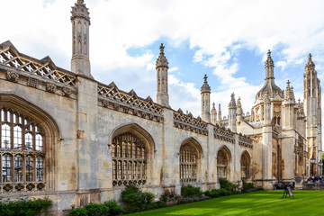 Fototapeta na wymiar King's College Chapel at Cambridge University building in United Kingdom of Great Britain