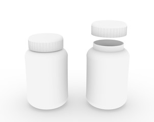 template empty plastic bowl mockup white background , 3d rendering 