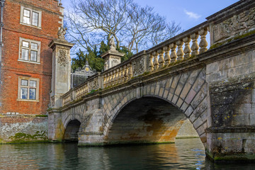 Obraz premium Cambridge University building in United Kingdom of Great Britain