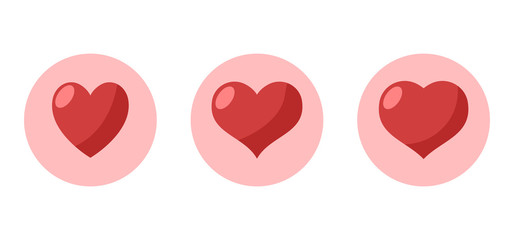 Heart vector icons. Love symbol, collection.