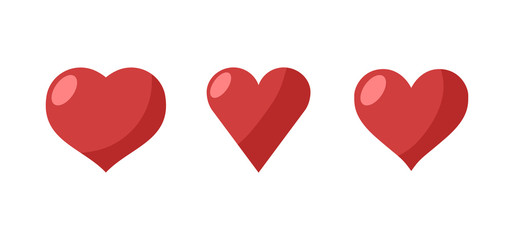 Heart vector icons. Love symbol, collection.