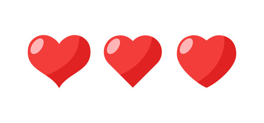 Heart vector icons. Love symbol, collection.