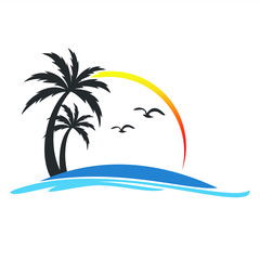 View of the coastline logo concept