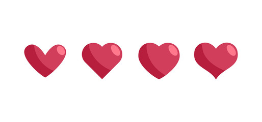 Heart vector icons. Love symbol, collection.