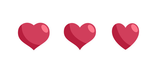 Heart vector icons. Love symbol, collection.