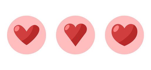 Heart vector icons. Love symbol, collection.
