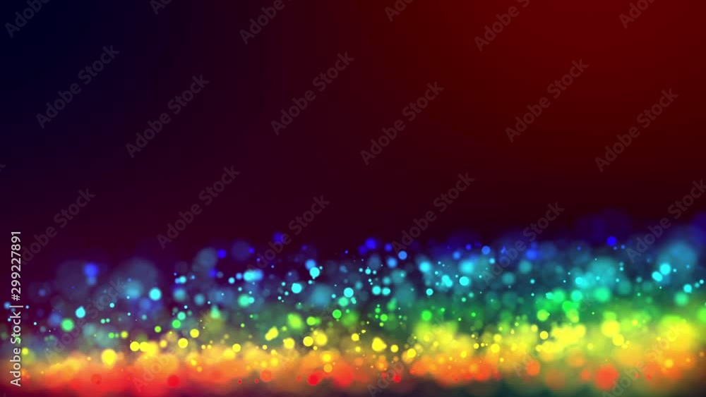 Poster glitter magic multicolor particles fly and glow in viscous liquid with amazing shining bokeh for fan