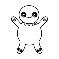 gingerbread man decoration merry christmas icon thick line