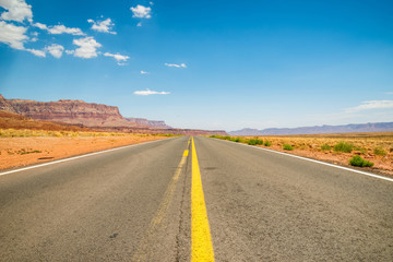 Scenic empty roadway in grand canyon