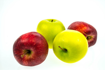 fresh apples on white background