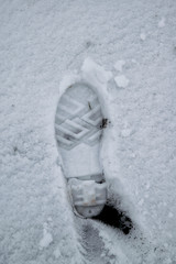 Reflex sole shoes left a mark on the snow