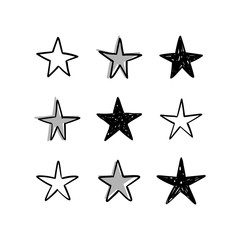 Obraz premium Star doodles collection. Hand drawn stars.