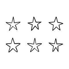 Star doodles collection. Hand drawn stars.