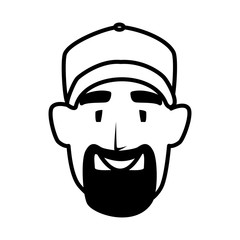Isolated man head vector design