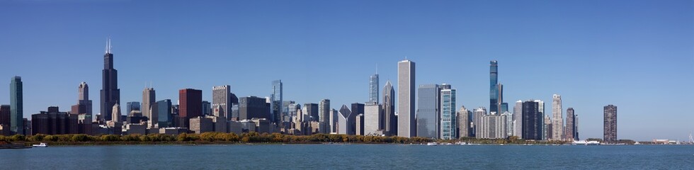Fototapeta na wymiar Chicago Skyline Panorama 