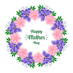 Fototapeta premium Decoration of colorful flower frame for text celebration of happy mother day. Vector