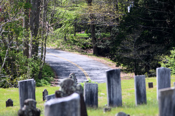 Graves and road