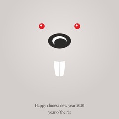 Year of Rat, Chinese New Year 2020 year of the rat. Happy new year. Vector element for greeting card, poster, flyer.