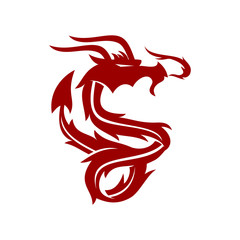 Dragon Power Logo Design Mascot Template Vector Isolated