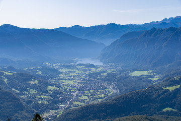 Naklejka premium View from the Katrin. The Katrin is a mountain in Upper Austria near Bad Ischl and belongs to the Katergebirge