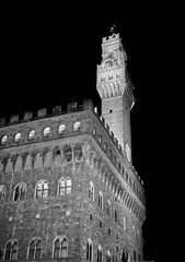 Palazzo Vecchio at Night Black/White