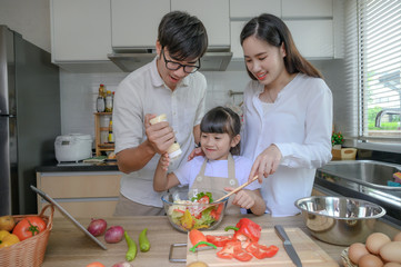 family member enjoy together cooking on line in home holiday