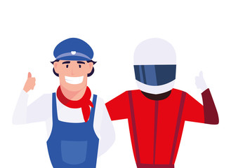 Isolated drivers persons vector design