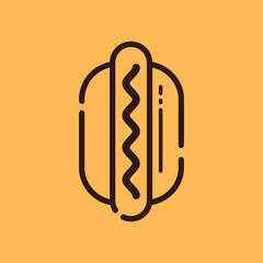 hotdog icon in flat style