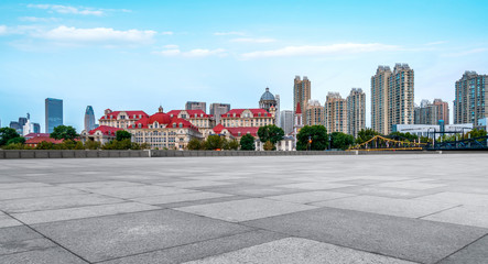 Modern architectural landscape and urban skyline..
