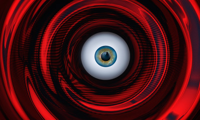 Image of Abstract blue eye - 3D rendering
