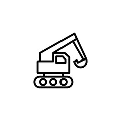Isolated construction wheel loader icon line vector design
