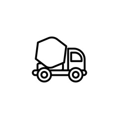 Isolated concrete mixer truck icon line vector design