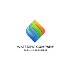 Multicolored Abstract water Cube Design Vector Template.