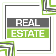 Real Estate Green Grey Random Borders Square 