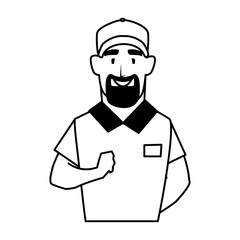 Isolated delivery driver person vector design