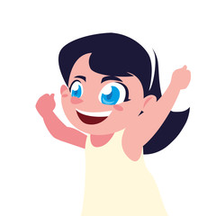 Obraz premium Isolated girl cartoon vector design