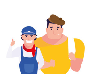 Isolated drivers persons vector design