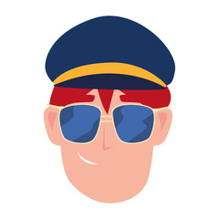 Isolated pilot person vector design