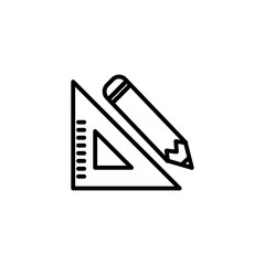 Isolated pencil and ruler line vector design