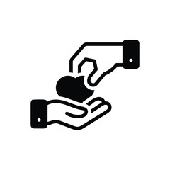 Black solid icon for give take 