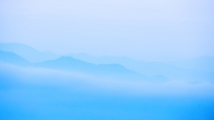 Misty cover the mountain in morning, pastel color