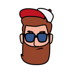 Isolated man head vector design