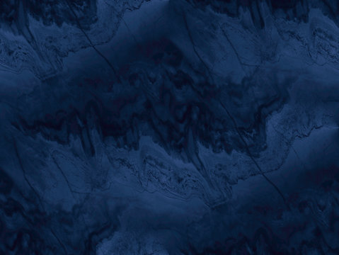 Navy blue marble texture - seamless background. 