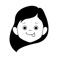 cute little girl face icon