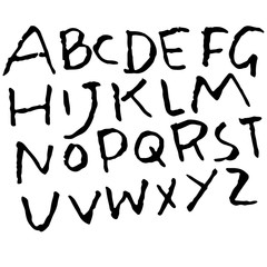 Hand drawn dry brush font. Modern brush lettering. Simple alphabet. Vector illustration.